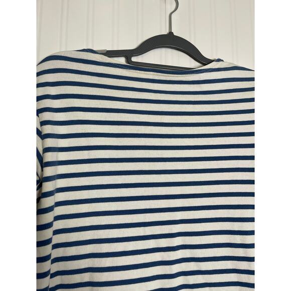 Orcival Authentic White Blue Striped Long Sleeve Knit Blouse Women's Size M - Picture 3 of 10